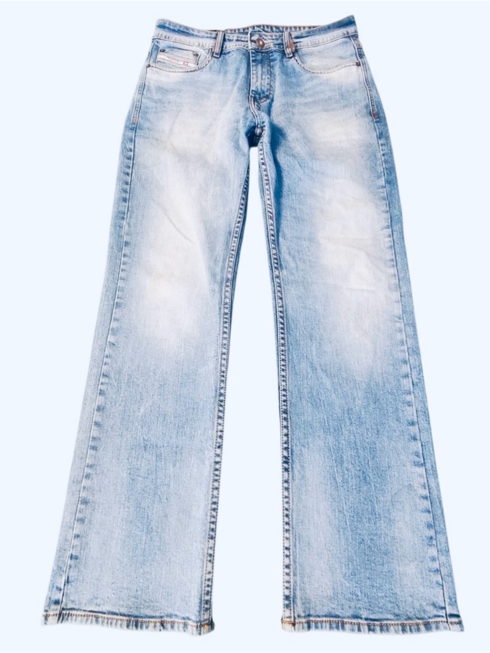 Diesel Light Wash Straight Leg Jeans
